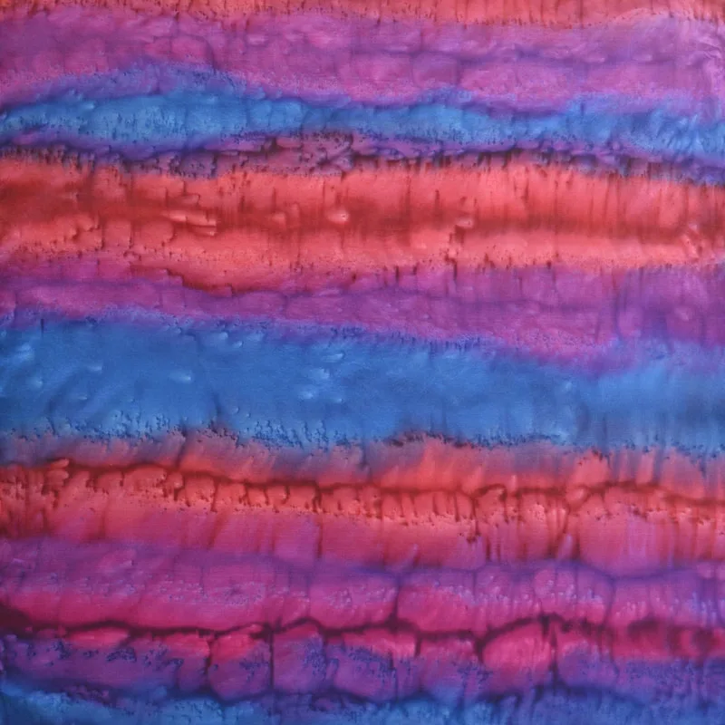 hand painted silk scarf with stripes and salt technique
